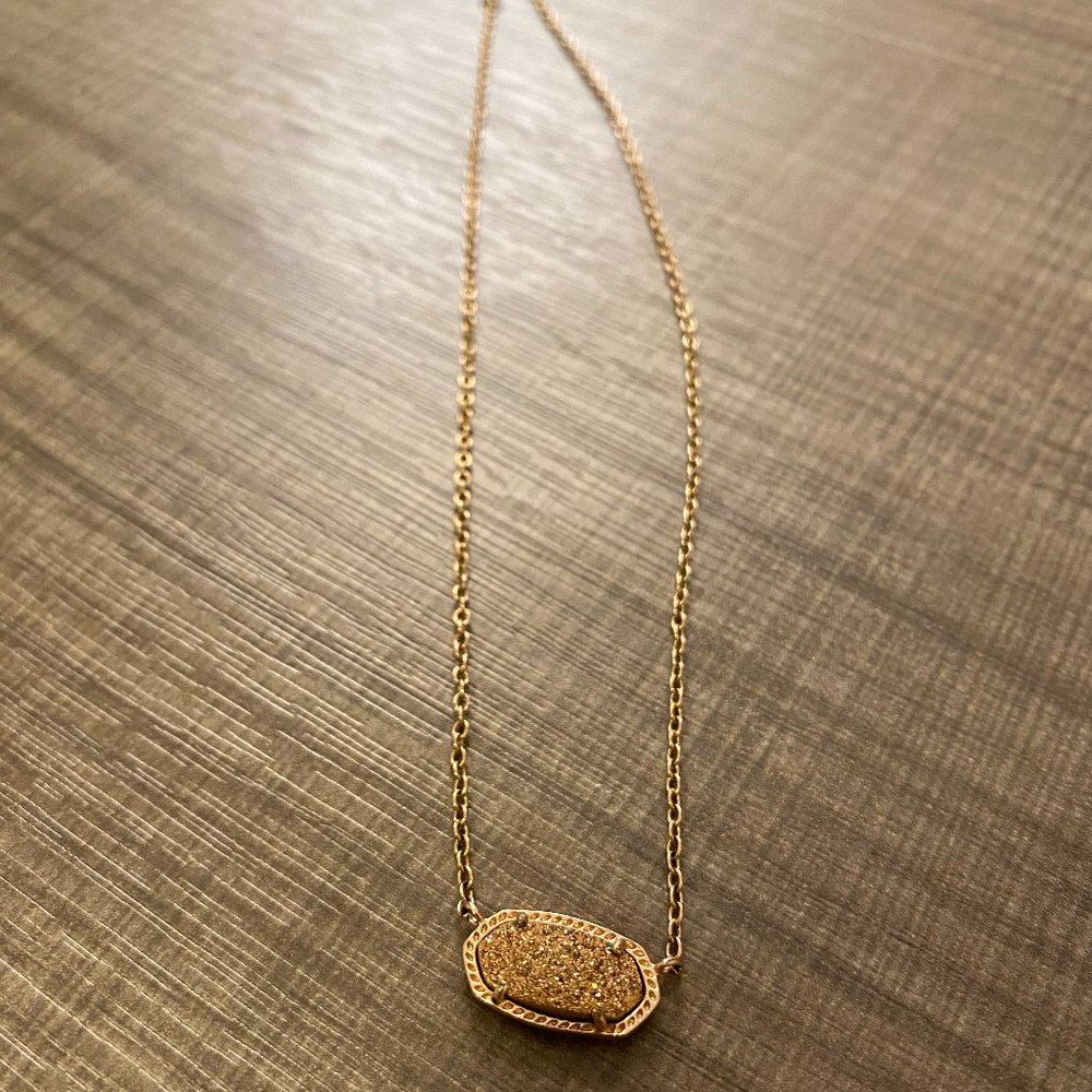Elise Pendant Necklace in Rose Gold Drusy
